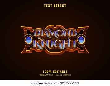  Rpg Medieval Diamond Knight Game Logo Title Text Effect