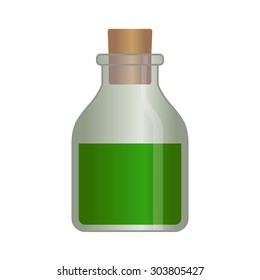 RPG poison liquid potion bottle vector illustration for games and websites