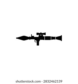 RPG lanzacohetes alcance de la vista sólido icono negro