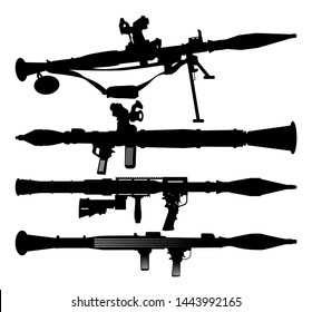 RPG  Rocket Launcher Vector illustration silhouettes