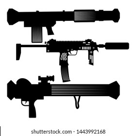 RPG  Rocket Launcher Vector illustration silhouettes