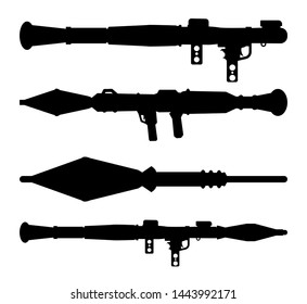 RPG  Rocket Launcher Vector illustration silhouettes