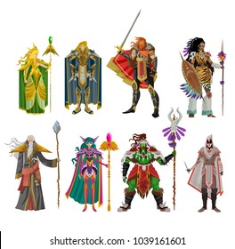 Rpg Videogame Characters Class Collection Stock Vector Royalty Free