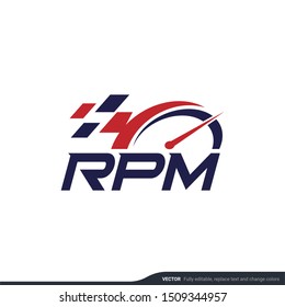 Rpm Automotive Logo Design Editable Logo Stock Vector (Royalty Free ...