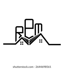 RPM Real State logo design, RPM logotipo simples e moderno. RPM design de alfabeto luxuoso  