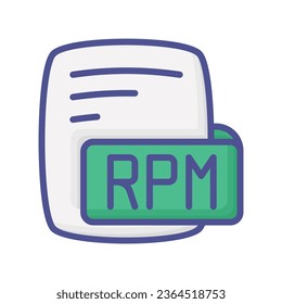 Icono de estilo de contorno de color Rpm Red Hat Package Manager