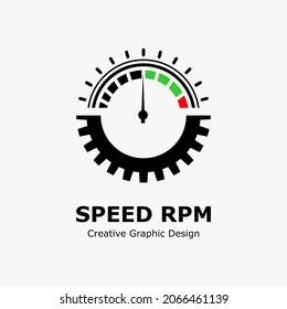 Rpm Speed Vector Logo, Modern Abstract Vector Logo Template. Engine Rpm And Gear Icon