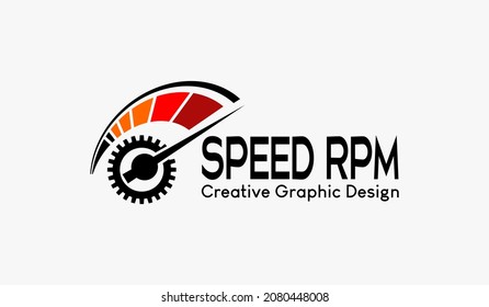 rpm speed vector logo, modern abstract vector logo template. icon rpm, speedometer and engine gear icon