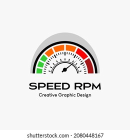 rpm speed vector logo, modern abstract vector logo template. icon rpm, speedometer icon upright position