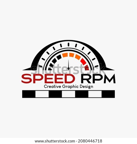 rpm speed vector logo, modern abstract vector logo template. icon rpm, speedometer and highway icon