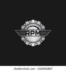 RPM vector logo graphic abstract modern speedometer