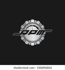RPM vector logo graphic abstract modern speedometer