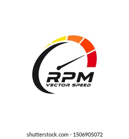 RPM vector logo graphic abstract modern speedometer