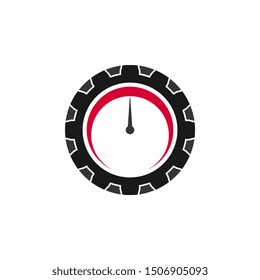 RPM vector logo graphic abstract modern speedometer