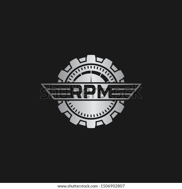 RPM\
vector logo graphic abstract modern\
speedometer