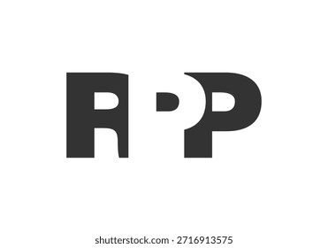 Diseño de logo RPP. Estilo de letra R P bold inicial para startups tecnológicas, consultoría, marca corporativa. Nombre creativo de la empresa, titulares de la tipografía, identidad, logotipo de moda. Ilustración vectorial.