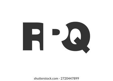 Diseño de logo RPQ. Letra inicial R P Q estilo de letra en negrita para startups tecnológicas, consultoría, marca corporativa. Nombre creativo de la empresa, titulares de la tipografía, identidad, logotipo de moda. Ilustración vectorial.