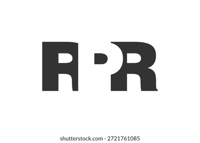 Diseño de logo RPR. Letra inicial R P R estilo de fuente en negrita para startups tecnológicas, consultoría, marca corporativa. Nombre creativo de la empresa, titulares de la tipografía, identidad, logotipo de moda. Ilustración vectorial.