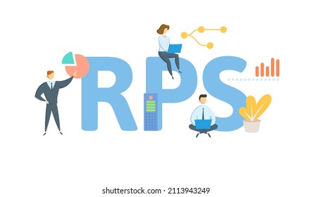 RPS, Risques Psycho Sociaux. Concept With Keyword, People And Icons. Flat Vector Illustration. Isolated On White.