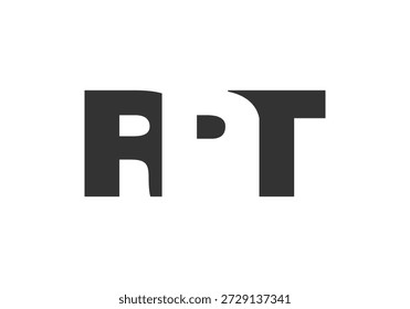 Diseño de logo RPT. Letra inicial R P T estilo de letra en negrita para startups tecnológicas, consultoría, marca corporativa. Nombre creativo de la empresa, titulares de la tipografía, identidad, logotipo de moda. Ilustración vectorial.