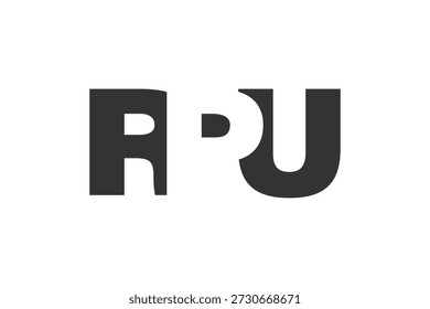 RPU Logo Design. Anfangsbuchstabe R P U fett Schriftart für Tech-Startups, Beratung, Corporate Branding. Name des kreativen Unternehmens, Schlagzeilen, Typografie, trendige Logoart. Vektorgrafik.