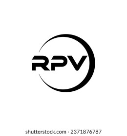 Diseño de logotipo de carta RPV, inspiración para una identidad única. Elegancia moderna y diseño creativo. Marca tu éxito con el impresionante logotipo.