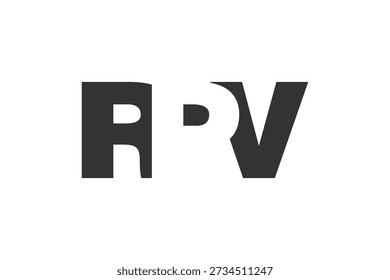 Diseño de logotipo RPV. Letra inicial R P V estilo de fuente en negrita para startups tecnológicas, consultoría, marca corporativa. Nombre creativo de la compañía, identidad de la tipografía de los titulares, logotipo de moda. Ilustración vectorial.