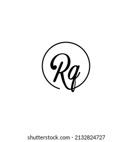 RQ circle feminine concept initial logo best for beauty and fashion