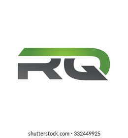 RQ company linked letter logo green