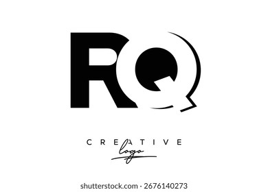 RQ Creative Minimalist Negative Space Latter Logo with Modern Monogram for Branding and Business Lettermark Logo with Initial Letters Logo Design for Branding.
