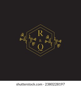 RQ elegant wedding initial logo in high quality professional design that will print well across any print media