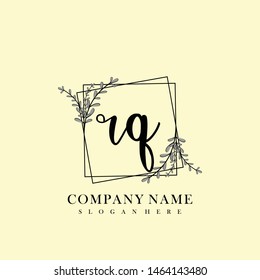 RQ Initial beauty floral logo template