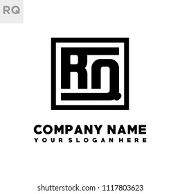 RQ initial box letter logo template vector