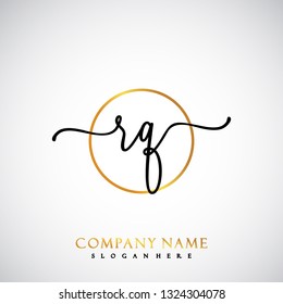 RQ Initial Handwriting logo template vector