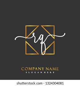 RQ Initial Handwriting logo template vector