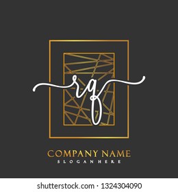 RQ Initial Handwriting logo template vector