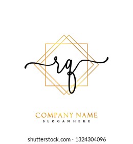 RQ Initial Handwriting logo template vector