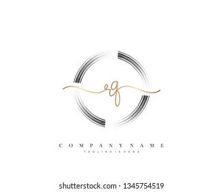 RQ initial handwriting logo template vector