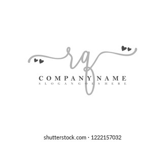RQ Initial handwriting logo vector