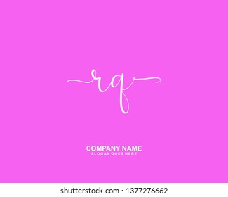 RQ Initial handwriting logo vector