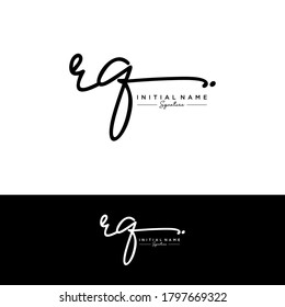 RQ Initial letter handwriting and signature logo.