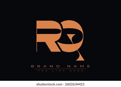 RQ initial letter logo design. Letter R and Q luxury alphabet letter logo icon template