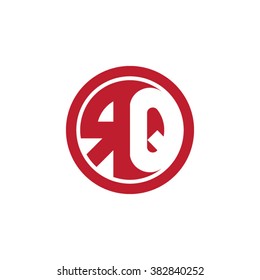 RQ initial letters circle business logo red
