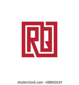 RQ initial letters looping linked square logo red