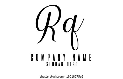 Rq initial logo design, Rq logo template letter design vector