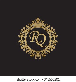 RQ initial luxury ornament monogram logo