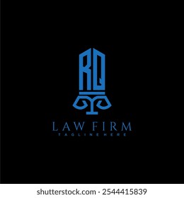 RQ initial monogram for lawfirm logo with sword