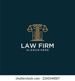RQ initial monogram logo for lawfirm with scale vector design