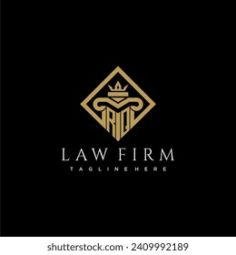 RQ initial monogram logo for lawfirm with pillar in creative square design