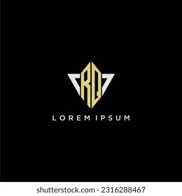 RQ initial monogram logo for shape triangle creative design